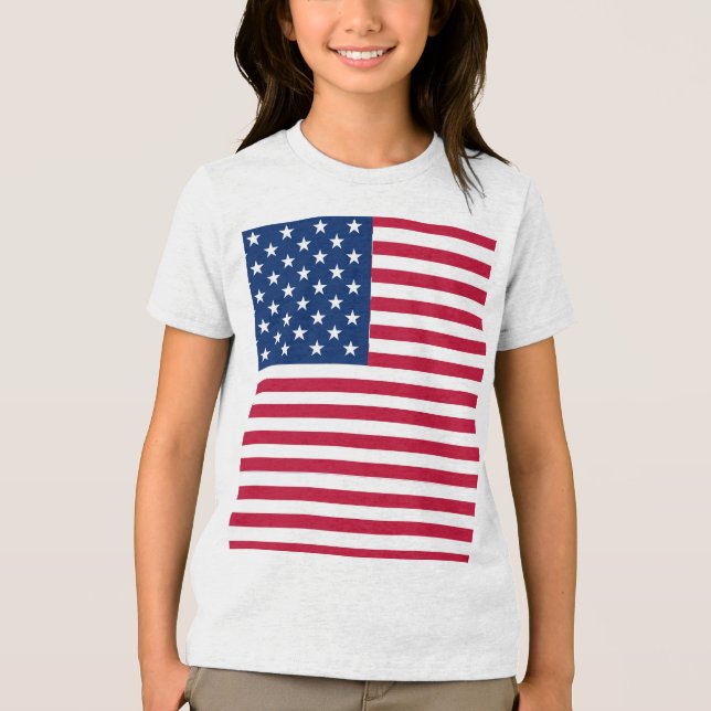 American USA Flag Pride Design-76353 Tri-Blend Shirt (Front)