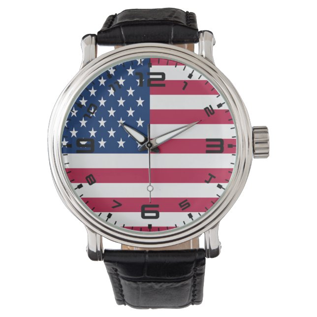 American USA Flag Pride Design-76353 Watch (Front)