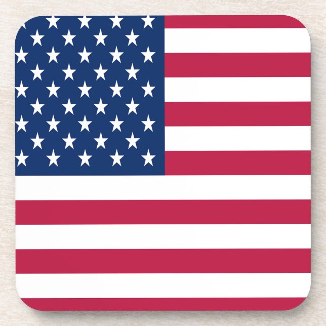 American USA Flag Pride Design Beverage Coaster (Front)