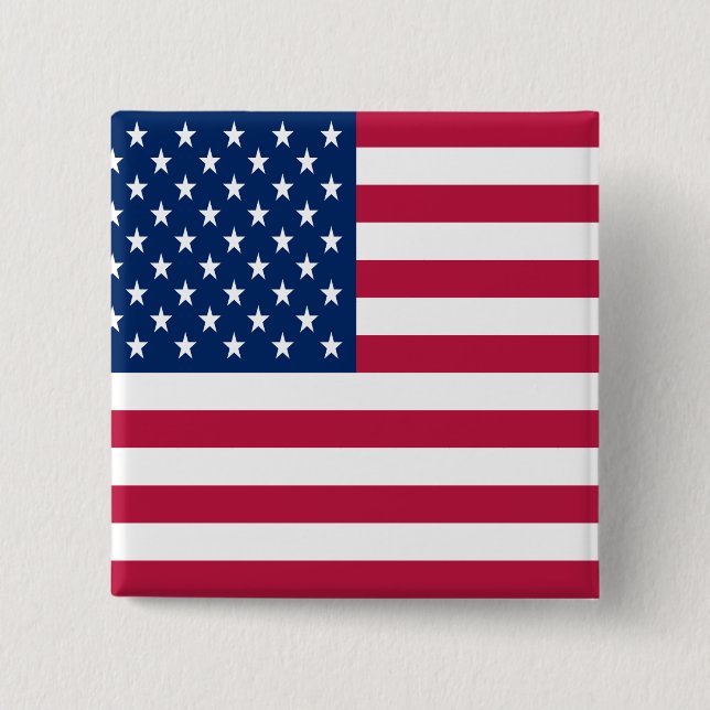 American USA Flag Pride Design Button (Front)