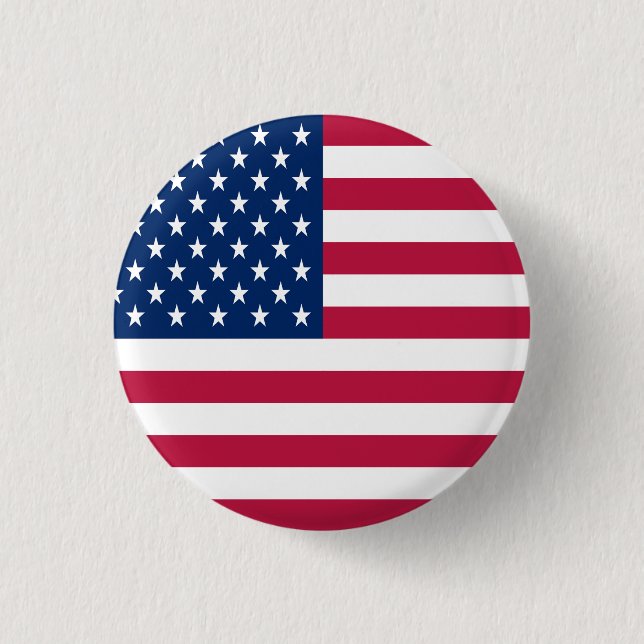 American USA Flag Pride Design Button (Front)