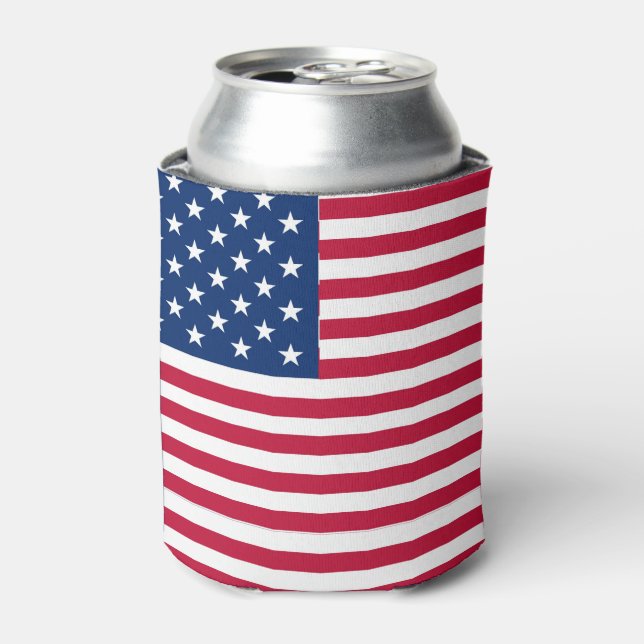 American USA Flag Pride Design Can Cooler (Can Front)