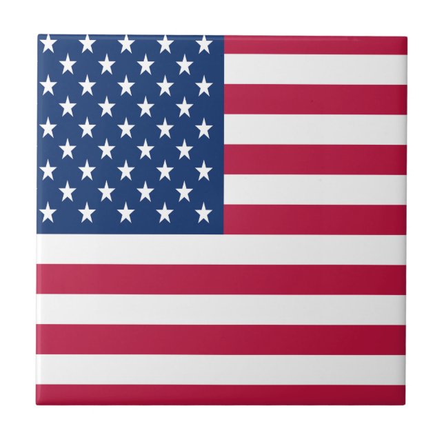 American USA Flag Pride Design Ceramic Tile (Front)