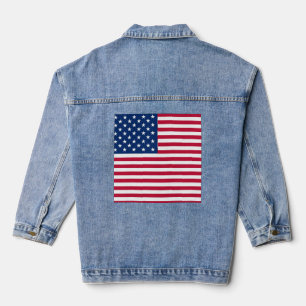 American USA Flag Pride Design Denim Jacket