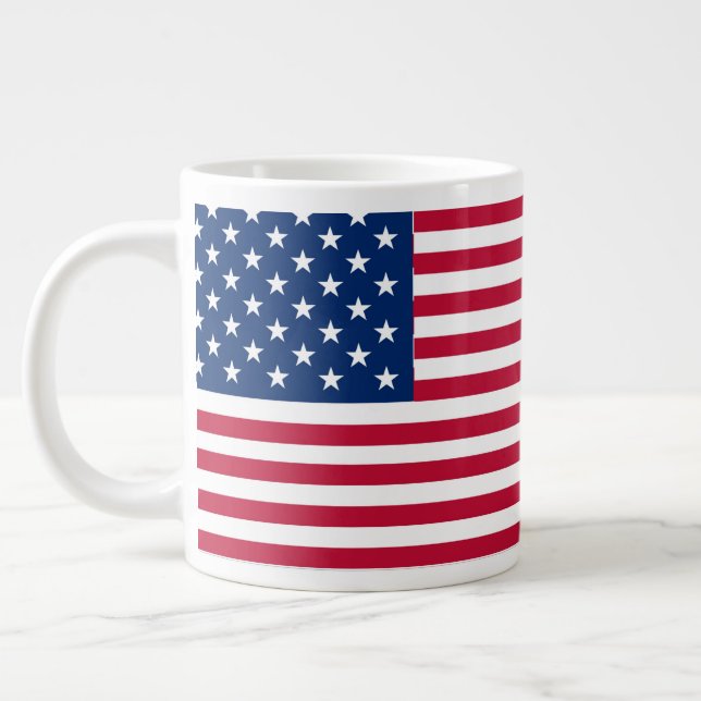 American USA Flag Pride Design Giant Coffee Mug (Left)