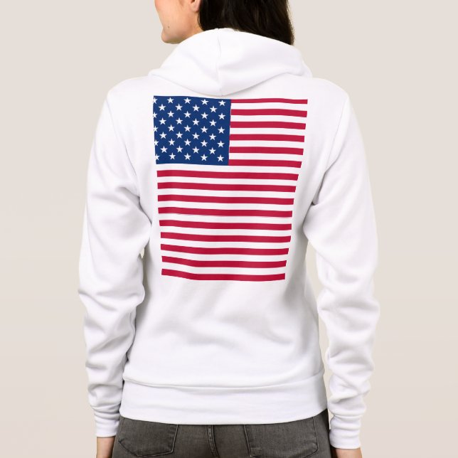 American USA Flag Pride Design Hoodie (Back)
