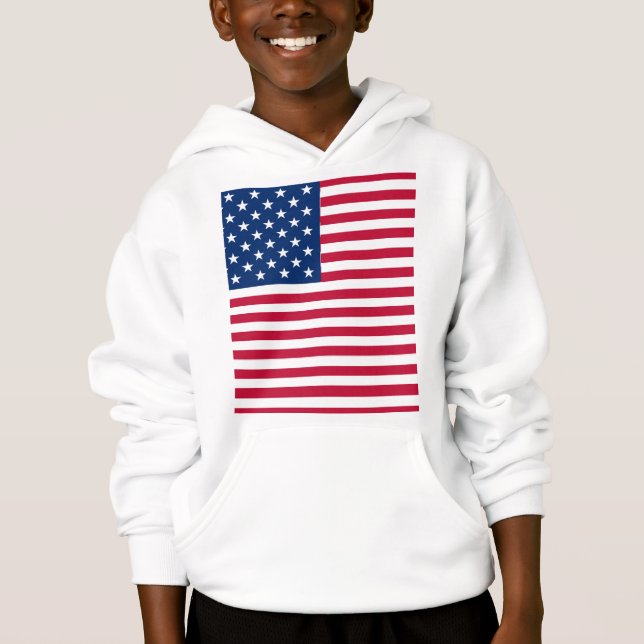 American USA Flag Pride Design Hoodie (Front)