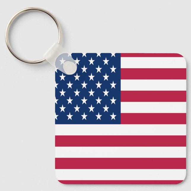 American USA Flag Pride Design Keychain (Front)