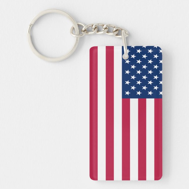 American USA Flag Pride Design Keychain (Front)