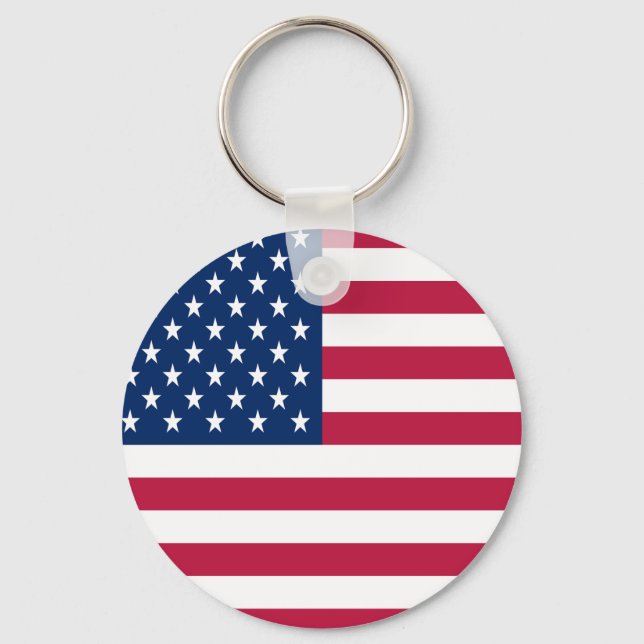 American USA Flag Pride Design Keychain (Front)