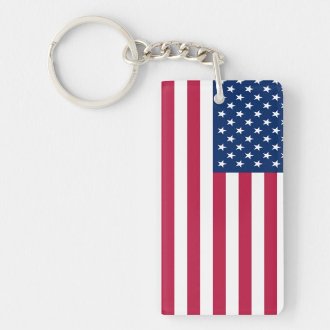 American USA Flag Pride Design Keychain (Front)