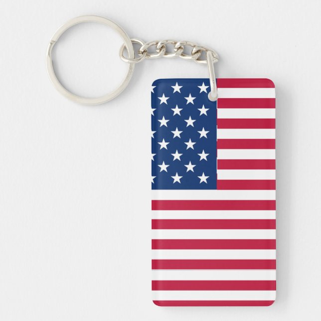 American USA Flag Pride Design Keychain (Front)