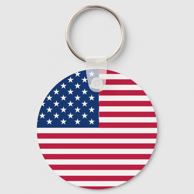 American USA Flag Pride Design Keychain (Front)