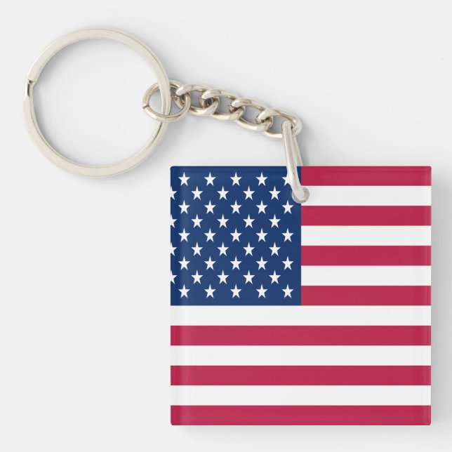 American USA Flag Pride Design Keychain (Front)