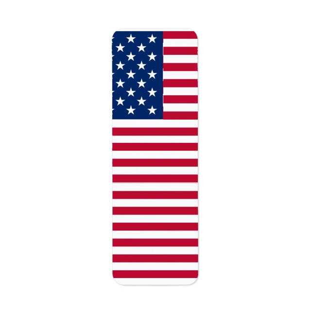 American USA Flag Pride Design Label (Front)