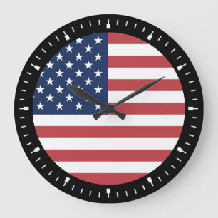 American USA Flag Pride Design Large Clock