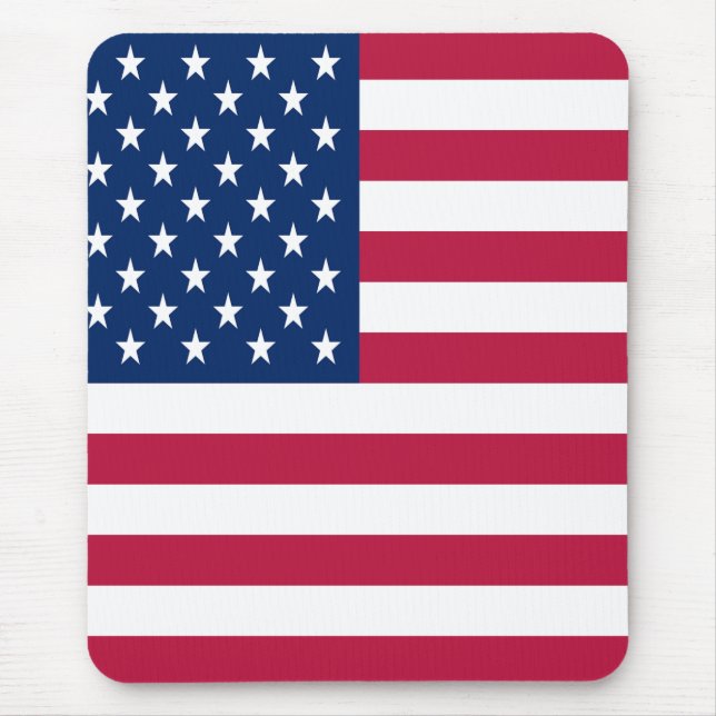 American USA Flag Pride Design Mouse Pad (Front)
