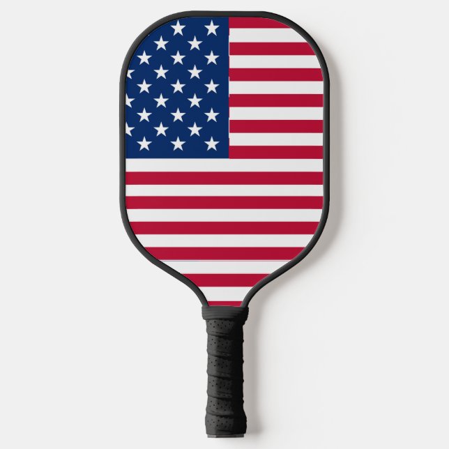 American USA Flag Pride Design Pickleball Paddle (Front)
