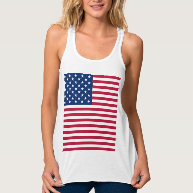American USA Flag Pride Design Tank Top (Front)