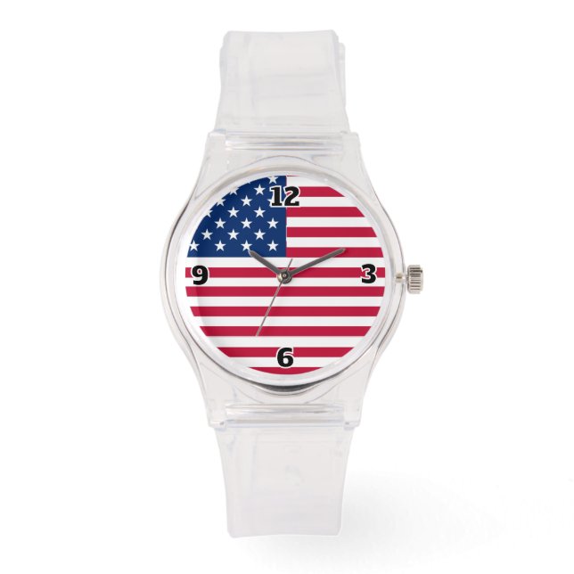 American USA Flag Pride Design Watch (Front)