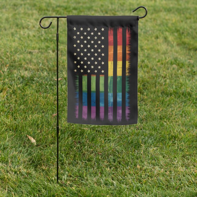 American USA Flag Rainbow Pride Gay Lesbian LGBTQ (In SItu)
