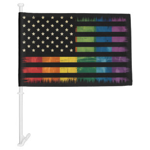 American USA Flag Rainbow Pride Gay Lesbian LGBTQ