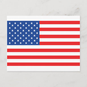 american usa flag red blue white postcard