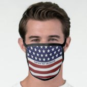 American USA Flag, Red White Blue Custom Face Mask (Worn Him)