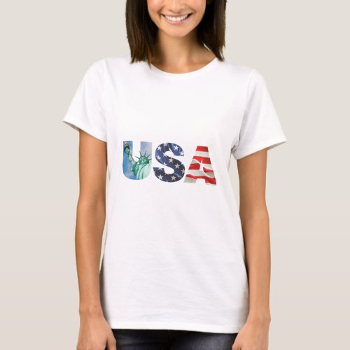 American USA Flag T_Shirt
