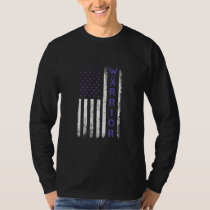 American Usa Flag Warrior  Crohns Disease Awarenes T-Shirt