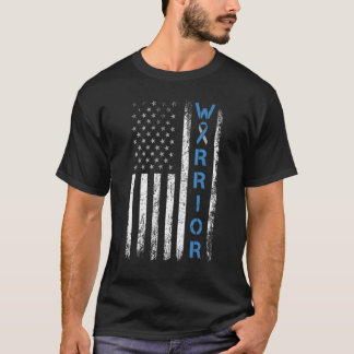 American USA Flag Warrior Type 1 Diabetes Awarenes T-Shirt