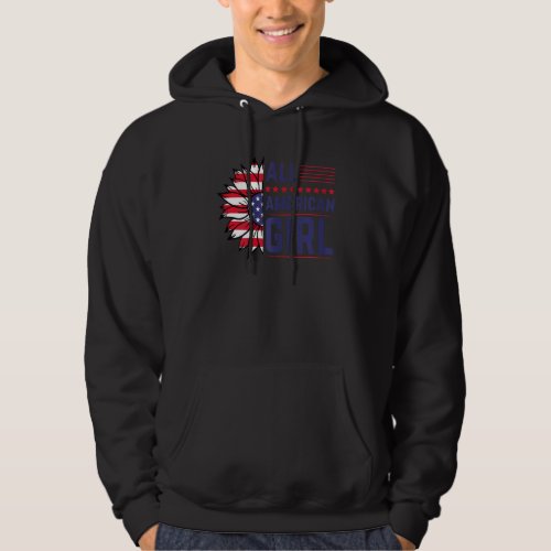 American Usa Fourth Of July 4th Red Blue Flag Colo Hoodie
