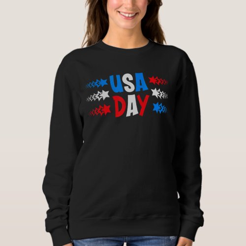 American Usa Fourth Of July 4th Red Blue Flag Colo Sweatshirt