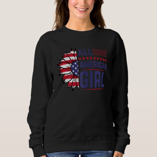 American Usa Fourth Of July 4th Red Blue Flag Colo Sweatshirt