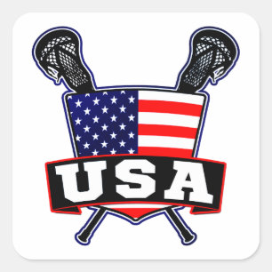 American USA Lacrosse Square Sticker