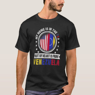 American Venezuelan Flag Heart Venezuela American T-Shirt