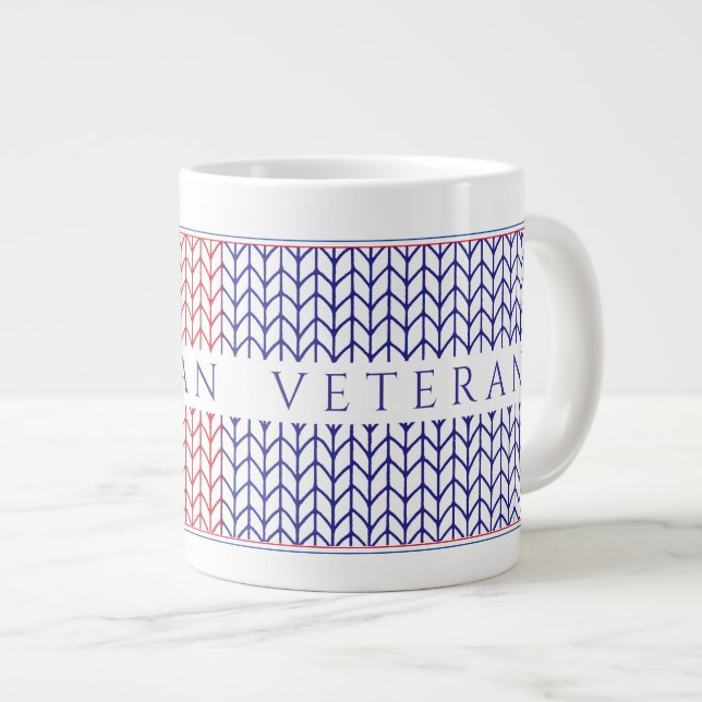 "AMERICAN VETERAN" Big White Mug (Front Right)