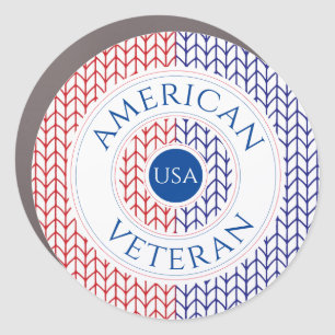 AMERICAN VETERAN Circle Car Magnet 