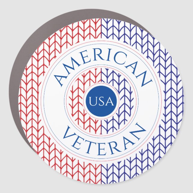 AMERICAN VETERAN Circle Car Magnet  (Front)