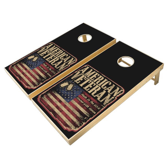 American Veteran Cornhole Set (Angled)