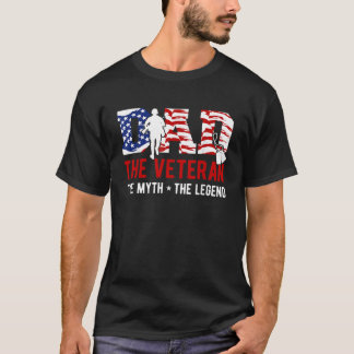 American Veteran Grandpa Dad Veteran Myth Legend T-Shirt