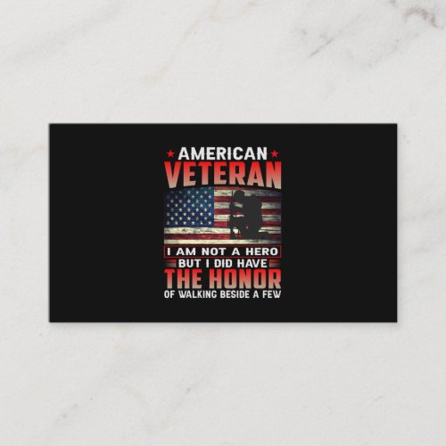 American Veteran I Am Not A Hero Business Card