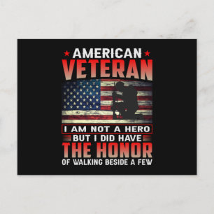 American Veteran I Am Not A Hero Invitation Postcard