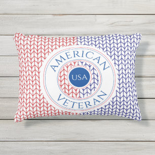 AMERICAN VETERAN Outdoor Pillow / Blue
