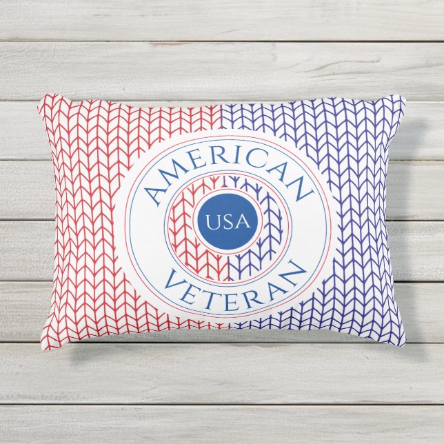 AMERICAN VETERAN Outdoor Pillow / Blue (Front)
