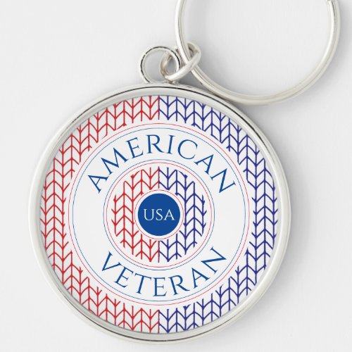 AMERICAN VETERAN Premium Round Keychain 