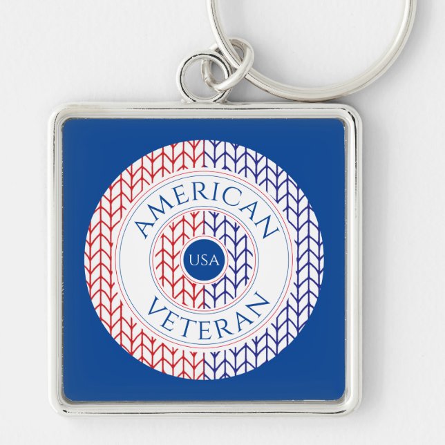 AMERICAN VETERAN Premium Square Keychain (Front)