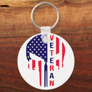 American Veteran Punisher Keychain