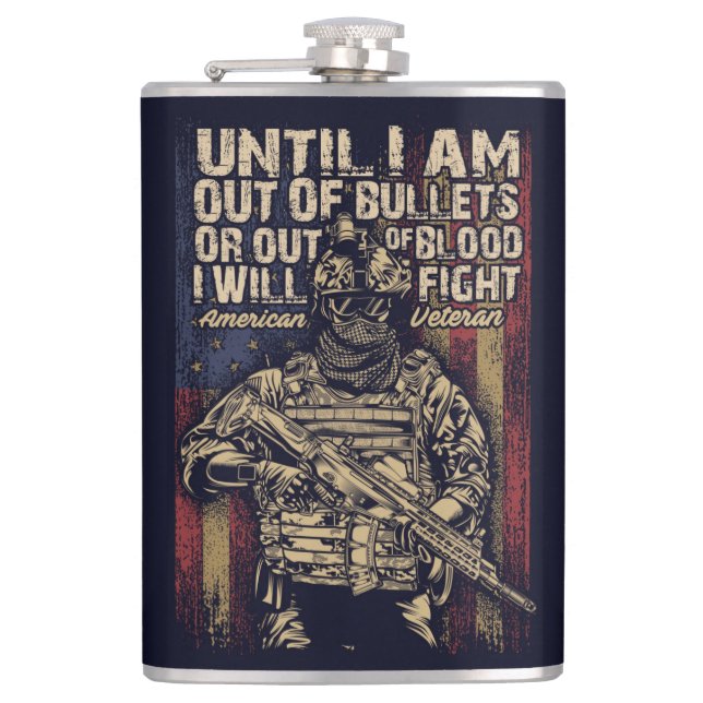 American Veteran Quote Flask (Front)