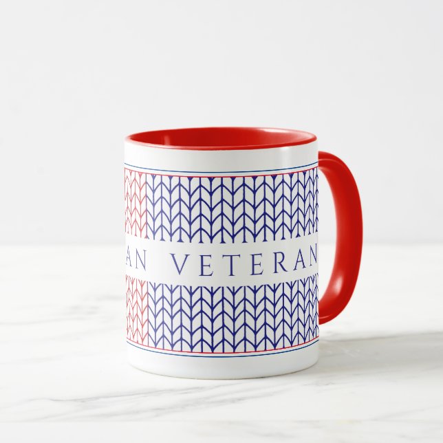 "AMERICAN VETERAN" Red Combo Mug (Front Right)